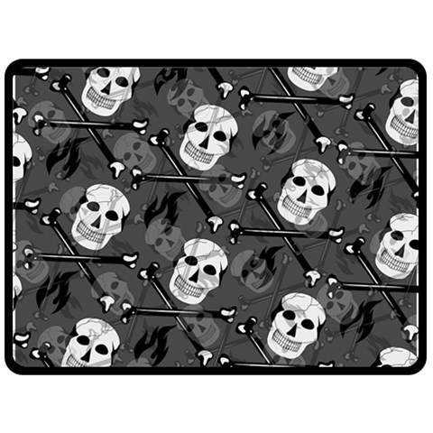 Skull Skeleton Pattern Texture Two Sides Fleece Blanket (Large) from ArtsNow.com 80 x60  Blanket Back