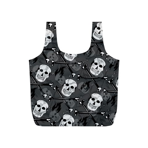 Skull Skeleton Pattern Texture Full Print Recycle Bag (S) from ArtsNow.com Front