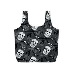 Skull Skeleton Pattern Texture Full Print Recycle Bag (S) from ArtsNow.com Back