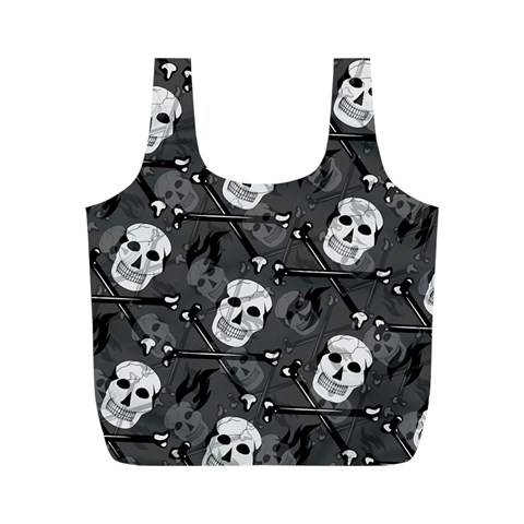 Skull Skeleton Pattern Texture Full Print Recycle Bag (M) from ArtsNow.com Front