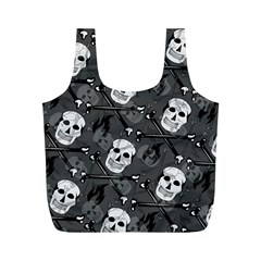 Skull Skeleton Pattern Texture Full Print Recycle Bag (M) from ArtsNow.com Front