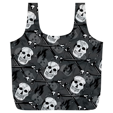 Skull Skeleton Pattern Texture Full Print Recycle Bag (XL) from ArtsNow.com Back
