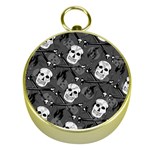 Skull Skeleton Pattern Texture Gold Compasses