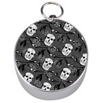 Skull Skeleton Pattern Texture Silver Compasses