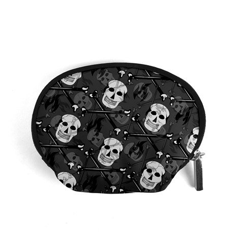 Skull Skeleton Pattern Texture Accessory Pouch (Small) from ArtsNow.com Front