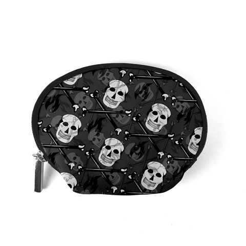 Skull Skeleton Pattern Texture Accessory Pouch (Small) from ArtsNow.com Back
