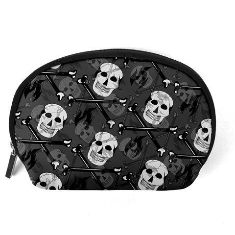 Skull Skeleton Pattern Texture Accessory Pouch (Large) from ArtsNow.com Back