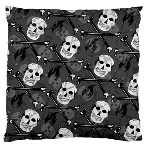 Skull Skeleton Pattern Texture Large Premium Plush Fleece Cushion Case (One Side) from ArtsNow.com Front
