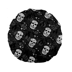 Skull Skeleton Pattern Texture Standard 15  Premium Flano Round Cushions from ArtsNow.com Back