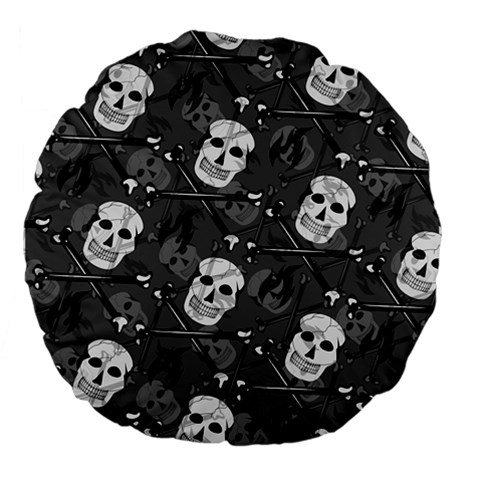 Skull Skeleton Pattern Texture Large 18  Premium Flano Round Cushions from ArtsNow.com Back