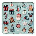 Christmas Decoration Angel Square Glass Fridge Magnet (4 pack)