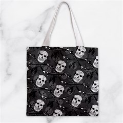 Skull Skeleton Pattern Texture Zipper Grocery Tote Bag from ArtsNow.com Back