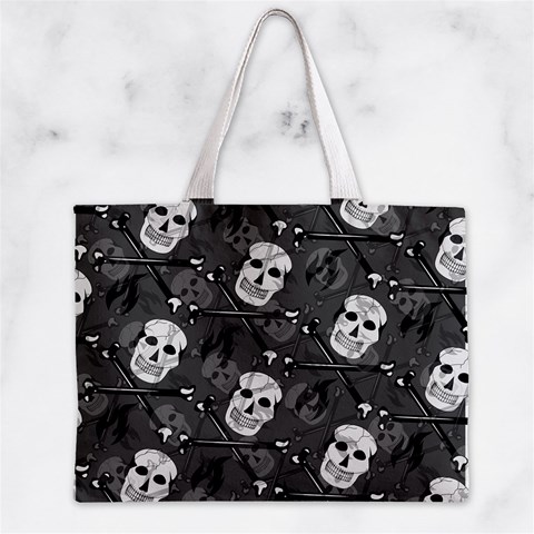 Skull Skeleton Pattern Texture Zipper Mini Tote Bag from ArtsNow.com Back