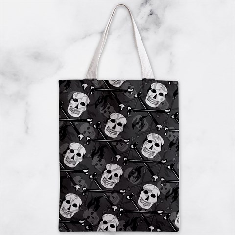 Skull Skeleton Pattern Texture Zipper Classic Tote Bag from ArtsNow.com Front