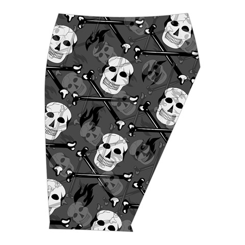 Skull Skeleton Pattern Texture Midi Wrap Pencil Skirt from ArtsNow.com  Front Right 