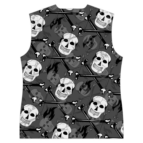 Skull Skeleton Pattern Texture Women s Button Up Vest from ArtsNow.com Back