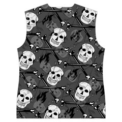 Skull Skeleton Pattern Texture Women s Button Up Vest from ArtsNow.com Back