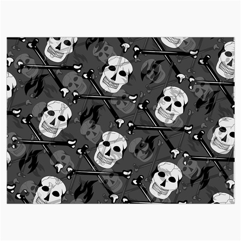 Skull Skeleton Pattern Texture Roll Up Canvas Pencil Holder (L) from ArtsNow.com Front