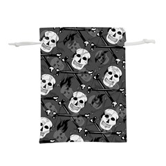 Skull Skeleton Pattern Texture Lightweight Drawstring Pouch (M) from ArtsNow.com Back