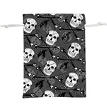 Skull Skeleton Pattern Texture Lightweight Drawstring Pouch (XL)