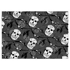 Skull Skeleton Pattern Texture Wristlet Pouch Bag (Small) from ArtsNow.com Belt Loop