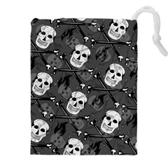 Skull Skeleton Pattern Texture Drawstring Pouch (4XL) from ArtsNow.com Front