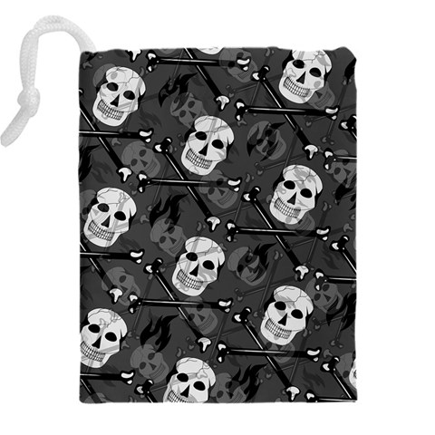 Skull Skeleton Pattern Texture Drawstring Pouch (4XL) from ArtsNow.com Back