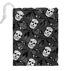 Skull Skeleton Pattern Texture Drawstring Pouch (4XL) from ArtsNow.com Back
