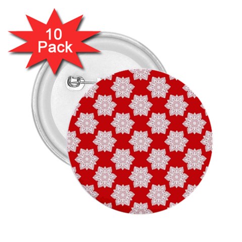 Christmas Snowflakes Background Pattern 2.25  Buttons (10 pack)  from ArtsNow.com Front
