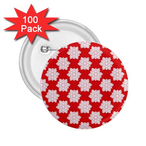 Christmas Snowflakes Background Pattern 2.25  Buttons (100 pack)  from ArtsNow.com Front