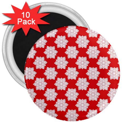 Christmas Snowflakes Background Pattern 3  Magnets (10 pack)  from ArtsNow.com Front