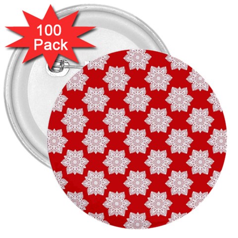 Christmas Snowflakes Background Pattern 3  Buttons (100 pack)  from ArtsNow.com Front