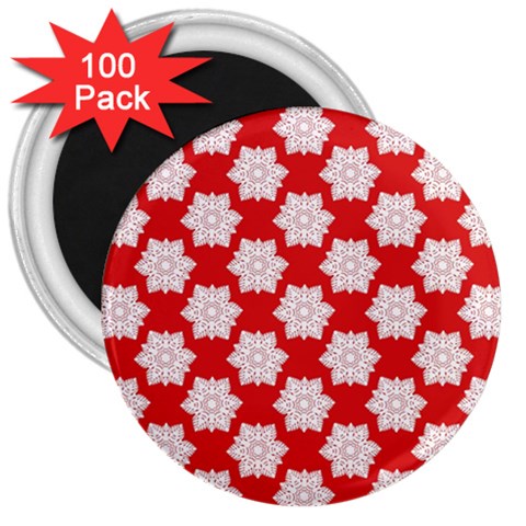 Christmas Snowflakes Background Pattern 3  Magnets (100 pack) from ArtsNow.com Front