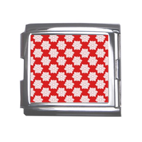 Christmas Snowflakes Background Pattern Mega Link Italian Charm (18mm) from ArtsNow.com Front