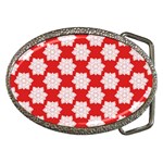 Christmas Snowflakes Background Pattern Belt Buckles