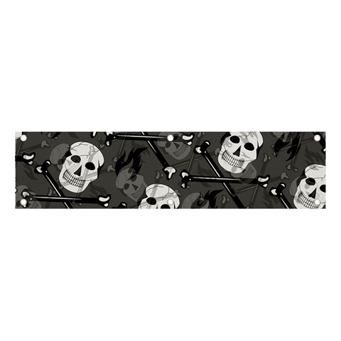 Skull Skeleton Pattern Texture Banner and Sign 4  x 1  from ArtsNow.com Front