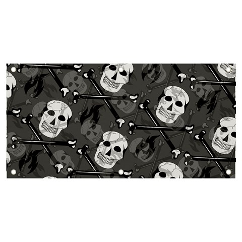 Skull Skeleton Pattern Texture Banner and Sign 4  x 2  from ArtsNow.com Front