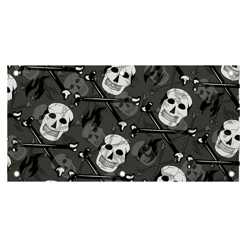 Skull Skeleton Pattern Texture Banner and Sign 6  x 3  from ArtsNow.com Front