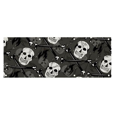 Skull Skeleton Pattern Texture Banner and Sign 8  x 3  from ArtsNow.com Front