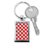 Christmas Snowflakes Background Pattern Key Chain (Rectangle)