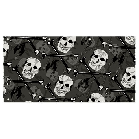 Skull Skeleton Pattern Texture Banner and Sign 8  x 4  from ArtsNow.com Front