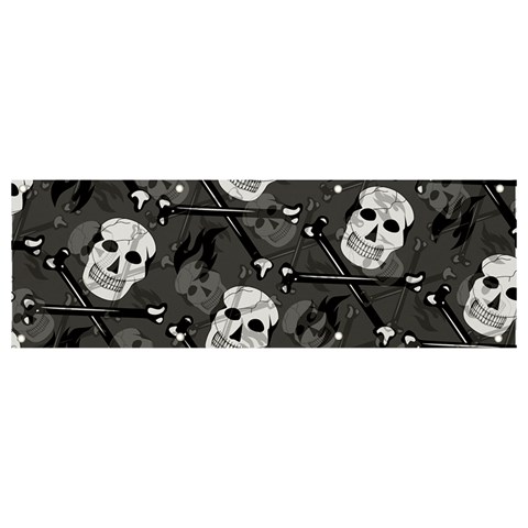 Skull Skeleton Pattern Texture Banner and Sign 9  x 3  from ArtsNow.com Front