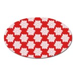 Christmas Snowflakes Background Pattern Oval Magnet