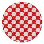 Christmas Snowflakes Background Pattern Magnet 5  (Round)