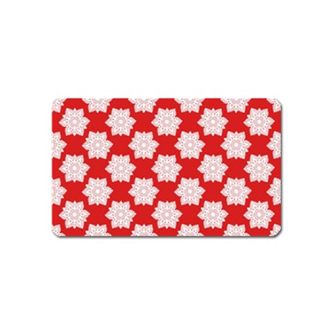 Christmas Snowflakes Background Pattern Magnet (Name Card) from ArtsNow.com Front