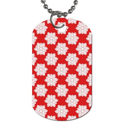 Christmas Snowflakes Background Pattern Dog Tag (One Side) from ArtsNow.com Front