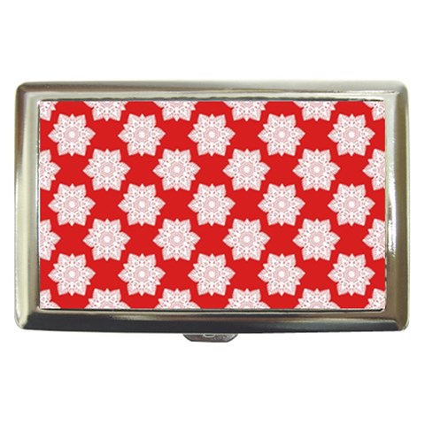 Christmas Snowflakes Background Pattern Cigarette Money Case from ArtsNow.com Front