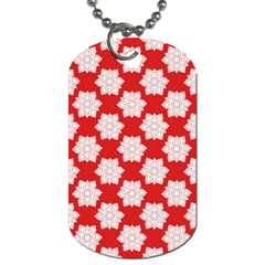 Christmas Snowflakes Background Pattern Dog Tag (Two Sides) from ArtsNow.com Front