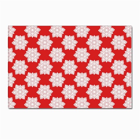 Christmas Snowflakes Background Pattern Postcard 4 x 6  (Pkg of 10) from ArtsNow.com Front