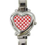 Christmas Snowflakes Background Pattern Heart Italian Charm Watch